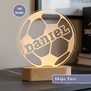Soccer Night Light – Personalized LED Gift for Kids and Fans
